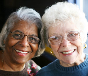 Elderly ladies smiling
